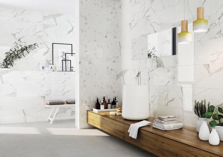 Cifre Ceramica Statuario wand- en vloertegel 30x60cm 9mm Rechthoek gerectificeerd Marmerlook Wit zwart glans SW07310845