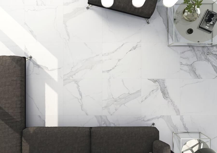 Cifre Cerámica Statuario keramische vloer- en wandtegel marmerlook gerectificeerd 60 x 60 cm mat wit zwart - Foto 2