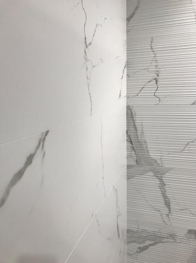 Cifre Ceramica Statuario wandtegel 40x120cm 10mm gerectificeerd Marmerlook Wit zwart Relief mat SW07310535-1 - Foto 2