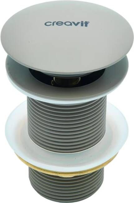 Creavit Afvoerplug Loop | 5 4" | Click waste verlengd | Keramiek | Rond | Grijs