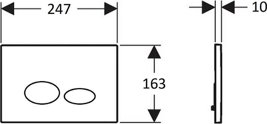 Creavit Drop bedieningsplaat 2 toets spoeling antraciet mat