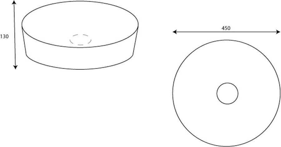 Creavit Loop waskom | 45 cm | keramiek | rond | nijl groen