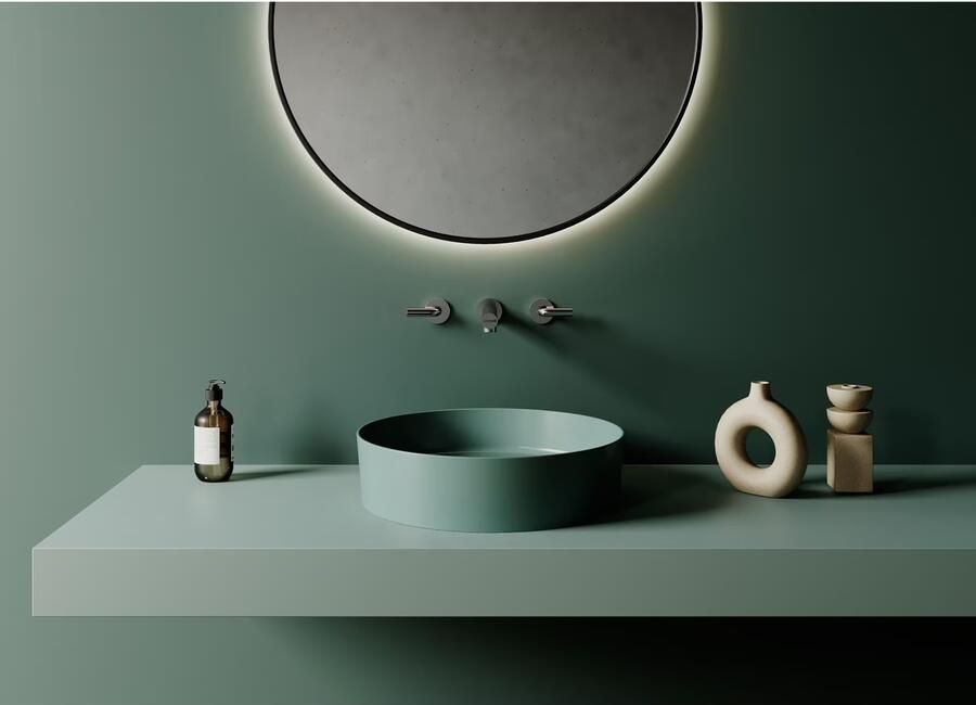 Creavit Loop waskom | 45 cm | keramiek | rond | nijl groen - Foto 2