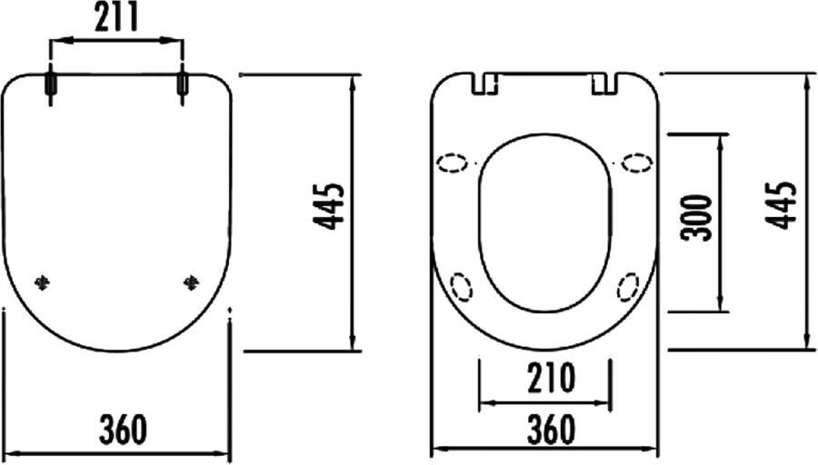 Creavit Flat Wc-Zitting duroplast softclose quick release Inox Scharnieren Wit KC0903.02.0000E - Foto 2