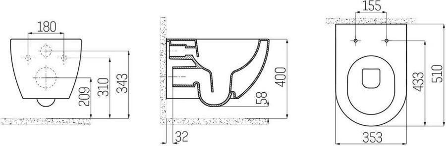 Creavit Wandcloset Freedom | Rimless | Excl.Toiletzitting | Keramiek | Groen - Foto 2