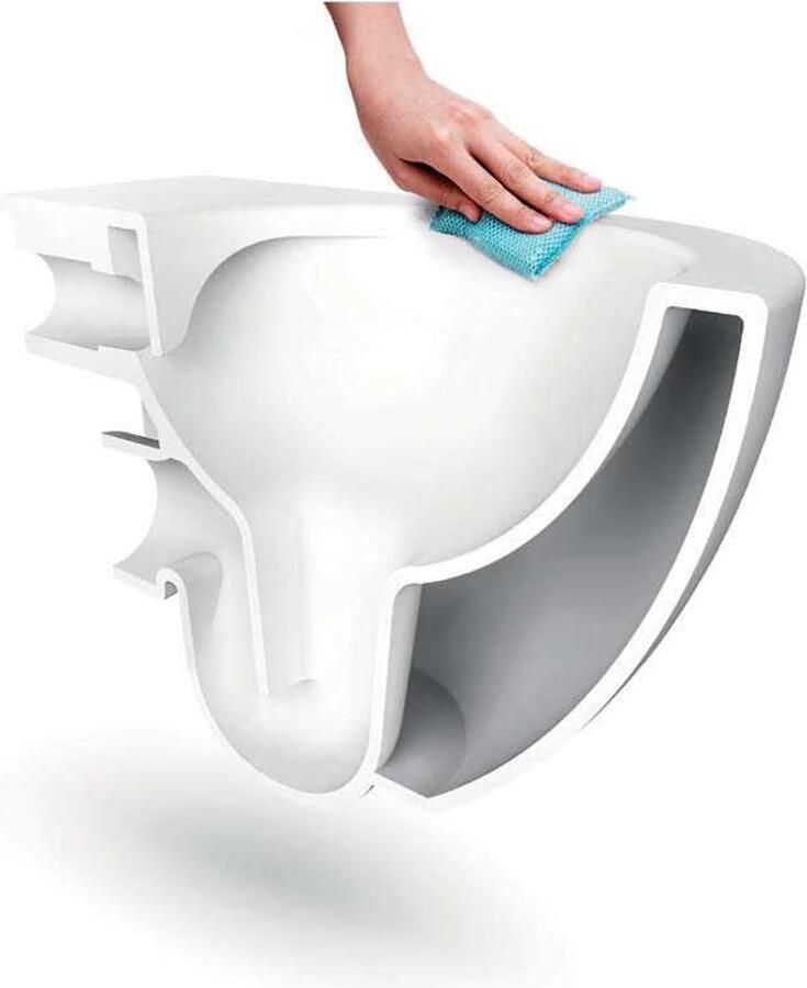 Creavit Wandcloset Freedom | Met spoelrand | Met bidet | Excl.Toiletzitting | Keramiek | Wit mat