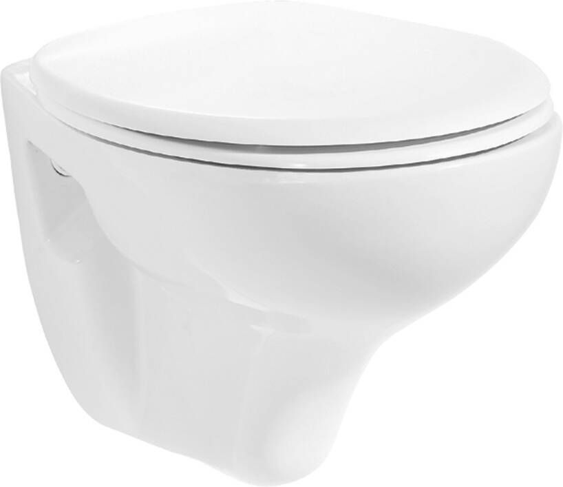 Creavit Wandcloset Perla | Met spoelrand | Met bidet | Excl.Toiletzitting | Keramiek | Wit glans