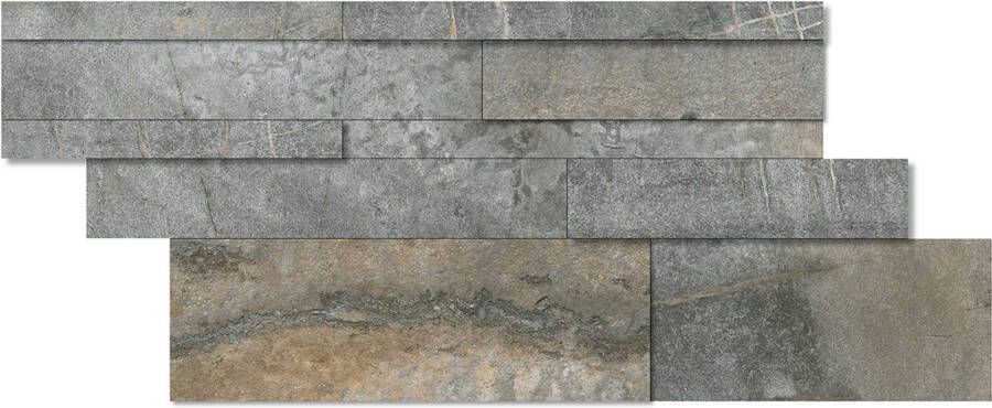 Del Conca Climb HCL5 Grigio Tredi steenstrips natuursteen look 30x60 cm grijs mat