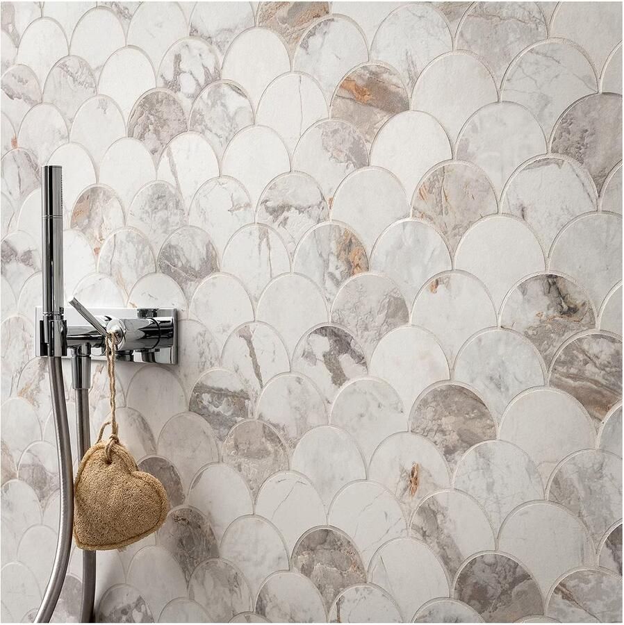 Edimax Astor Golden Age Wandtegel | 30x30 cm | Marmerlook | Mat Wit - Foto 2