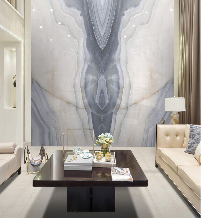 EnergieKer Agata Wandtegel | 160x320 cm | Gerectificeerd | Natuursteenlook | Gepolijst Blauw