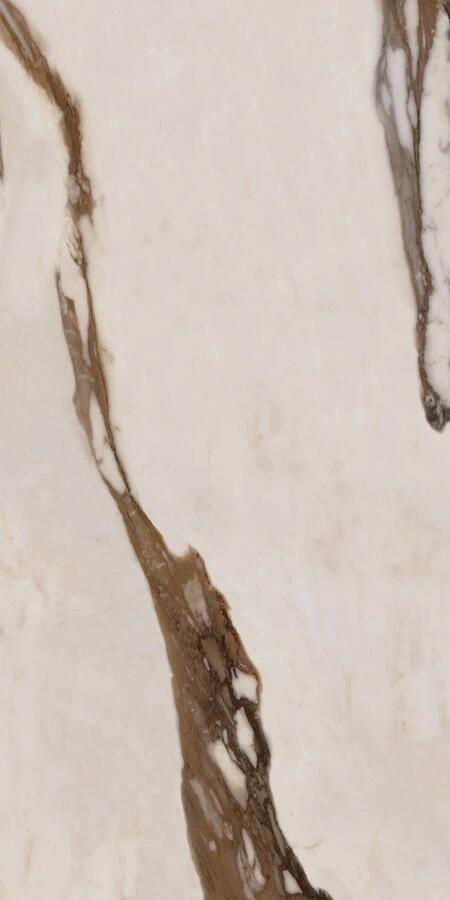EnergieKer Calacatta Vloer- en wandtegel | 60x120 cm | Gerectificeerd | Natuursteenlook | Glans Wit Bruin