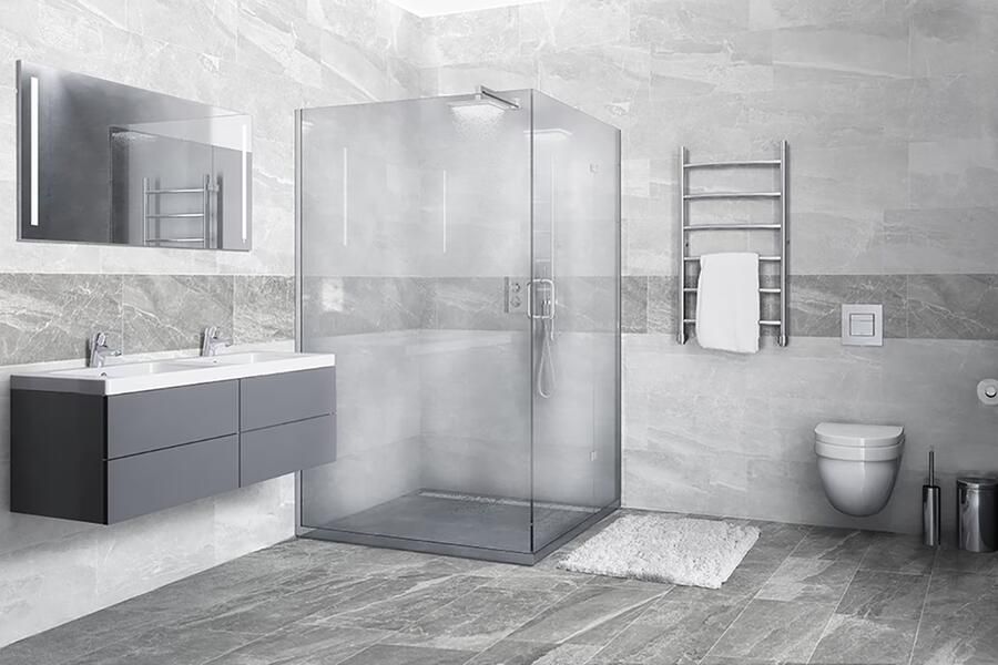 Douche Concurrent Tegel Greatstone Cashmere Oyster Mat Lichtgrijs Keramiek 30x60 Marmer Look Gerectificeerd - Foto 3