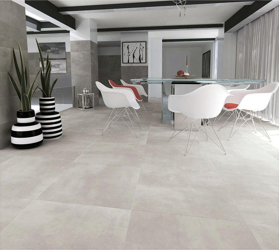 EnergieKer Loft Vloer- en wandtegel | 120x120 cm | Gerectificeerd | Betonlook | Mat Grijs