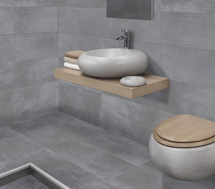 EnergieKer wand- en vloertegel 30x60cm Rechthoek 9mm gerectificeerd Betonlook Loft Grey SW07310616 - Foto 3