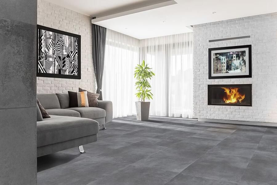 EnergieKer wand- en vloertegel 60x60cm Vierkant 9mm gerectificeerd Betonlook Loft Grey SW07310615 - Foto 2