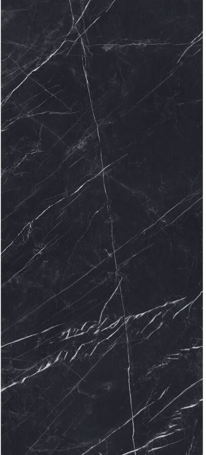 EnergieKer Marquina Wandtegel | 120x270 cm | Gerectificeerd | Natuursteenlook | Glans Zwart