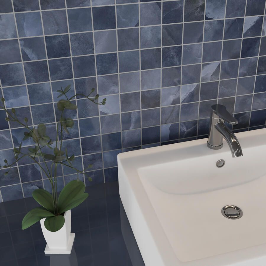 EnergieKer Onyx Vloer- en wandtegel | 30x30 cm | Natuursteenlook | Gepolijst Blauw