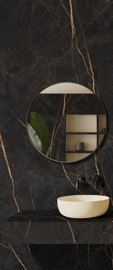 EnergieKer Saint Laurent Vloer- en wandtegel | 120x120 cm | Gerectificeerd | Marmerlook | Mat Zwart