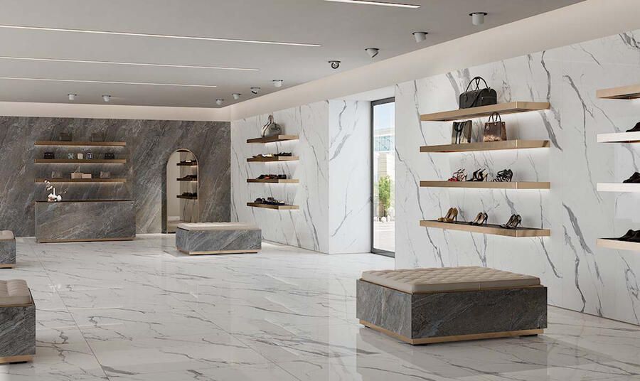 EnergieKer Statuario Superiore Wandtegel | 120x270 cm | Gerectificeerd | Marmerlook | Mat Wit - Foto 2