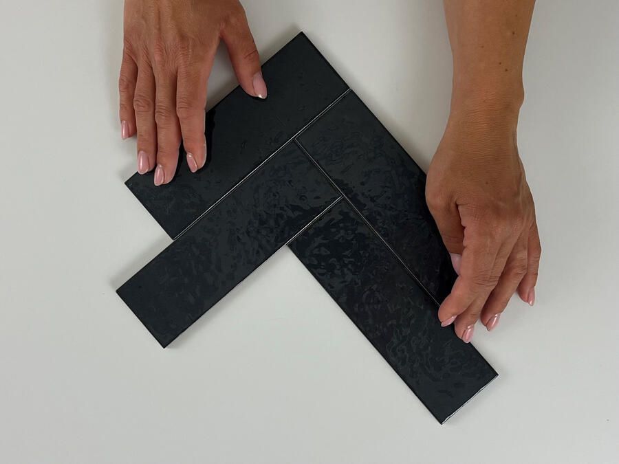 Equipe Cerámicas Kalma Wandtegel | 6x18.6 cm | Vintage | Glans Antraciet