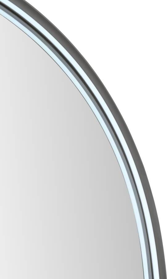 Aloni Badkamerspiegel 100x50 cm | Ovaal | Directe verlichting | Touch button | Met spiegelverwarming | Gunmetal frame