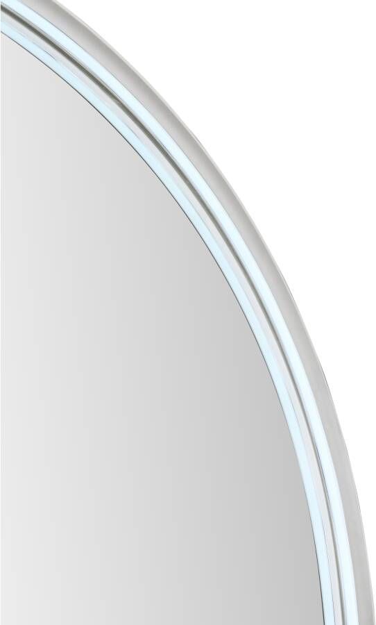 Aloni Badkamerspiegel 100x50 cm | Ovaal | Directe verlichting | Touch button | Met spiegelverwarming | Rvs frame