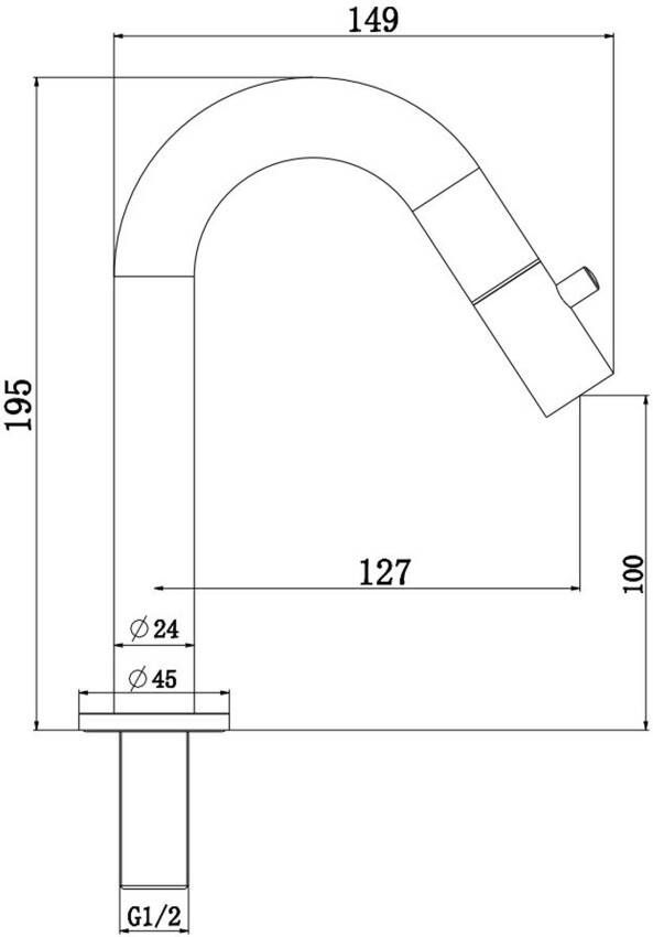 Aloni Creavit fonteinkraan opbouw 10 cm 1 2' zwart mat