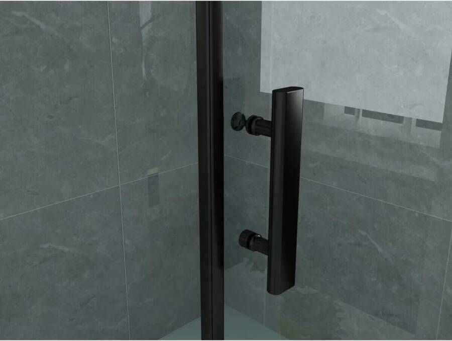 Aloni Douchecabine 80x80x190 cm | 1 Draaideur | Helder glas | Mat zwart