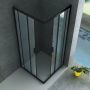 Aloni Douchecabine 80x80x195 cm | 2 Schuifdeuren | Helder glas | Mat zwart - Thumbnail 2
