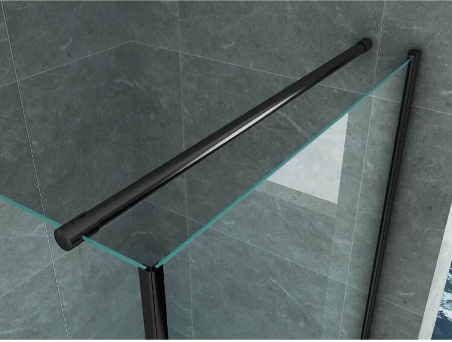 Aloni Douchecabine 90x90x190 cm | 1 Draaideur | Helder glas | Mat zwart