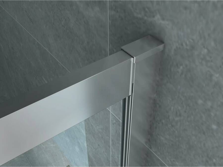 Aloni Douchecabine 90x90x195 cm | 2 Schuifdeuren | Helder glas | Chroom