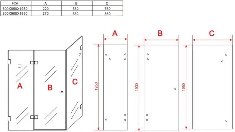 Aloni Douchecabine Anti-kalk | 80x80x190 cm | 1 Draaideur | Helder glas | Chroom