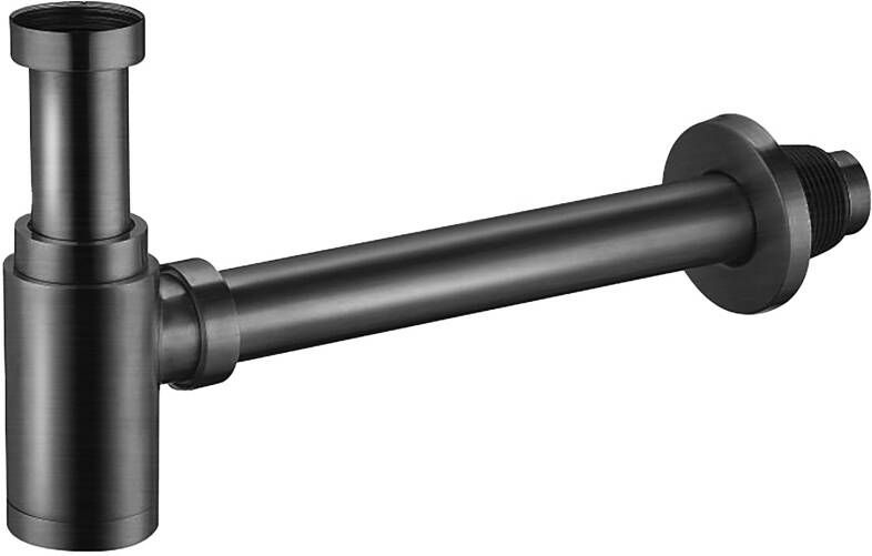 Aloni fonteinset zwart 37X20X10 cm kraangat rechts met kraan sifon en waste in gunmetal