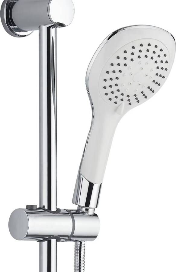 Aloni Regendouche set Bianco | Opbouw | 20 cm | Excl.Kraan | Incl.Handdoucheset | Chroom