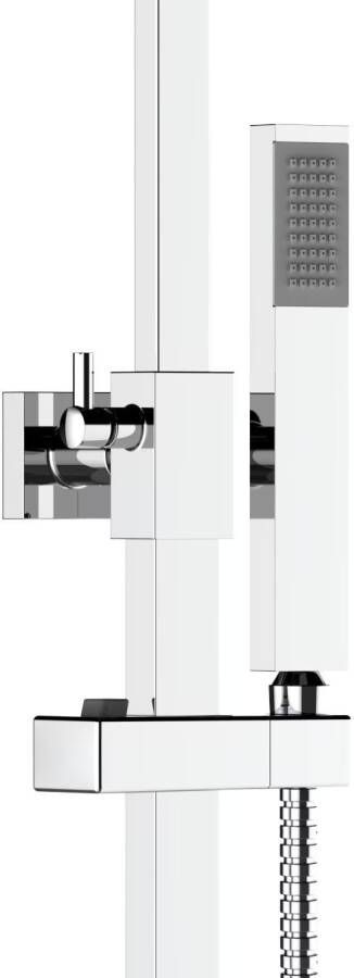 Aloni Regendouche set Quadro | Opbouw | 22 cm | Thermostaatkraan | Incl.Handdoucheset | Chroom