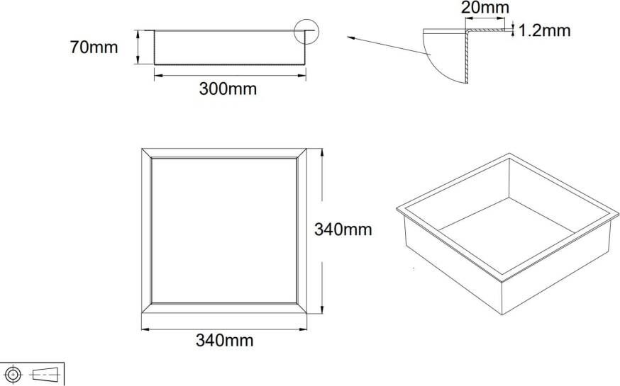 Aloni Wandnis | Inbouw | 30.5x30.5x7 cm | 1 vak | Rvs look