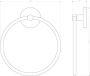 Aqualux Handdoek ring PRO 2500 | Wandmontage | 20 cm | RVS look - Thumbnail 2