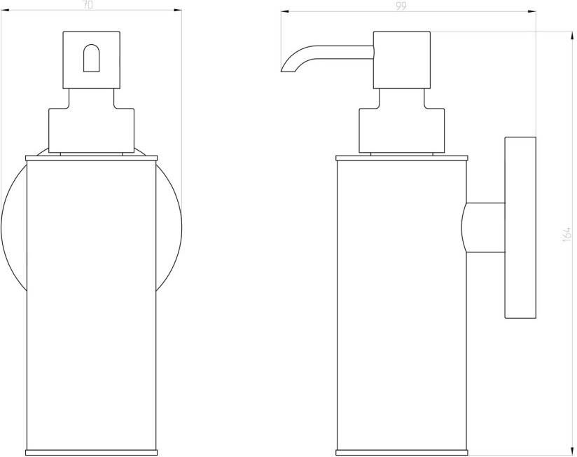 Aqualux Zeepdispenser PRO 2500 | Wandmontage | Messing | Rond | RVS look