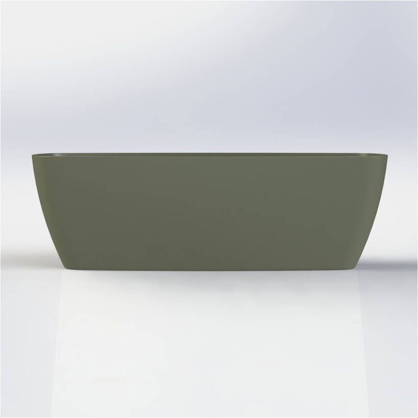 Arcqua Vrijstaand bad Cali | 174x78 cm | Cast marble | Ovaal | Groen mat