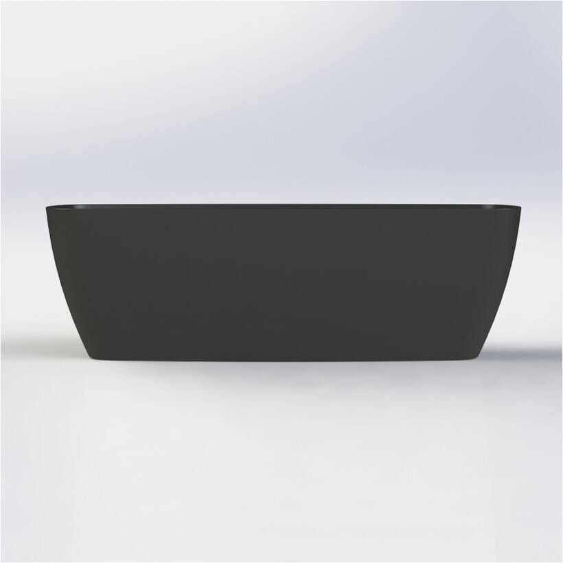 Arcqua Vrijstaand bad Cali | 174x78 cm | Cast marble | Ovaal | Zwart mat