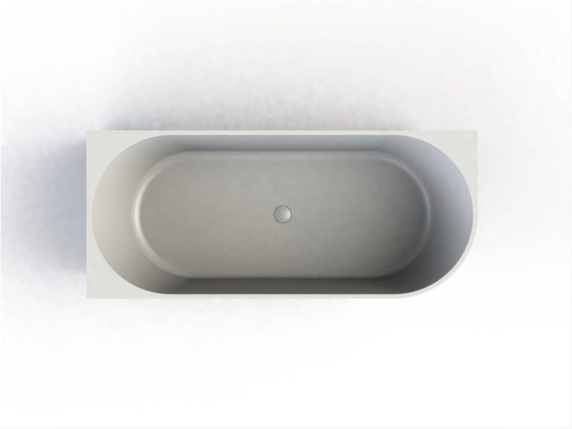 Arcqua Half-vrijstaand bad Pinto | 170x73 cm | Cast marble | Ovaal | Wit mat