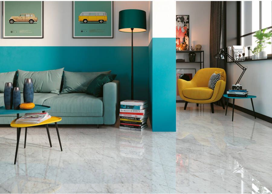 Atlas Concorde Solution Exigo Vloer- en wandtegel | 60x60 cm | Natuursteenlook | Gepolijst Grijs