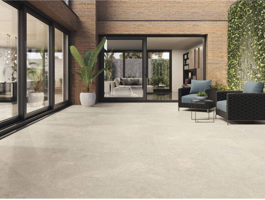 Baldocer Cerámica Stoneland Vloer- en wandtegel | 80x160 cm | Gerectificeerd | Betonlook | Mat Ivoor