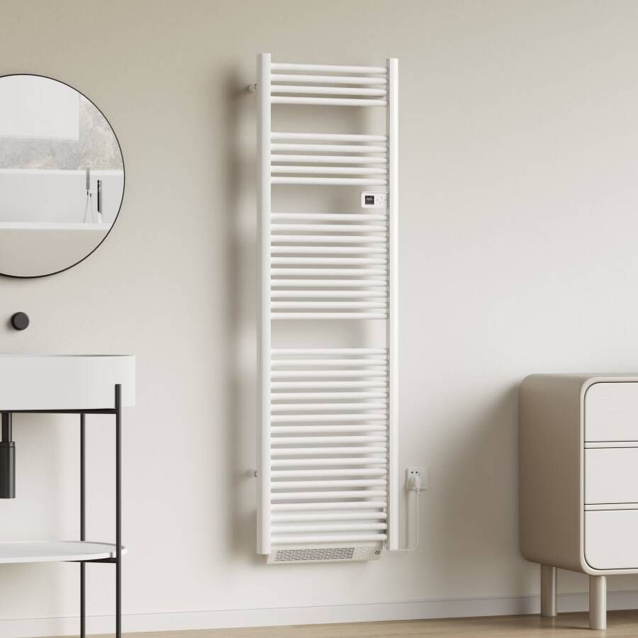 Belrad Elektrische handdoekradiator | 180x45 cm | Met blower | 2000 watt | Mat wit