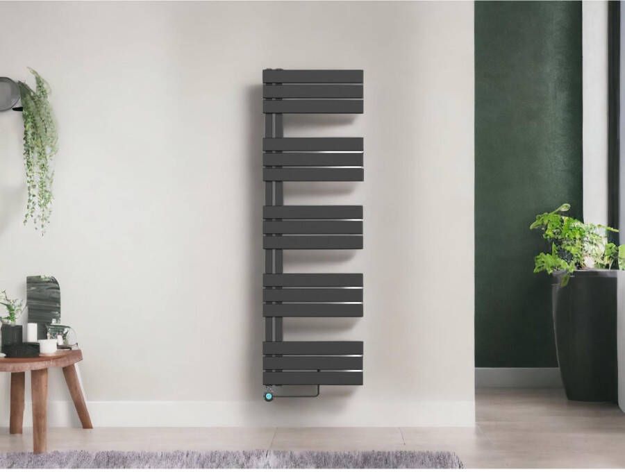 Belrad Handdoekradiator | 160x50 cm | Elektrisch | 755 watt | Zwart mat