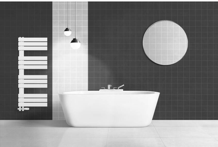 Belrad handdoek radiator zijaansluiting 681 watt 120x60 cm staal wit