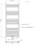 Belrad Handdoekradiator | 120x50 cm | Midden aansluiting | 376 watt | Chroom - Thumbnail 2
