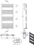 Belrad Handdoekradiator | 120x60 cm | CV radiator | Midden aansluiting | 616 watt | Zwart mat geborsteld - Thumbnail 3