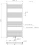 Belrad Handdoekradiator | 120x60 cm | Midden aansluiting | 431 watt | Chroom - Thumbnail 2