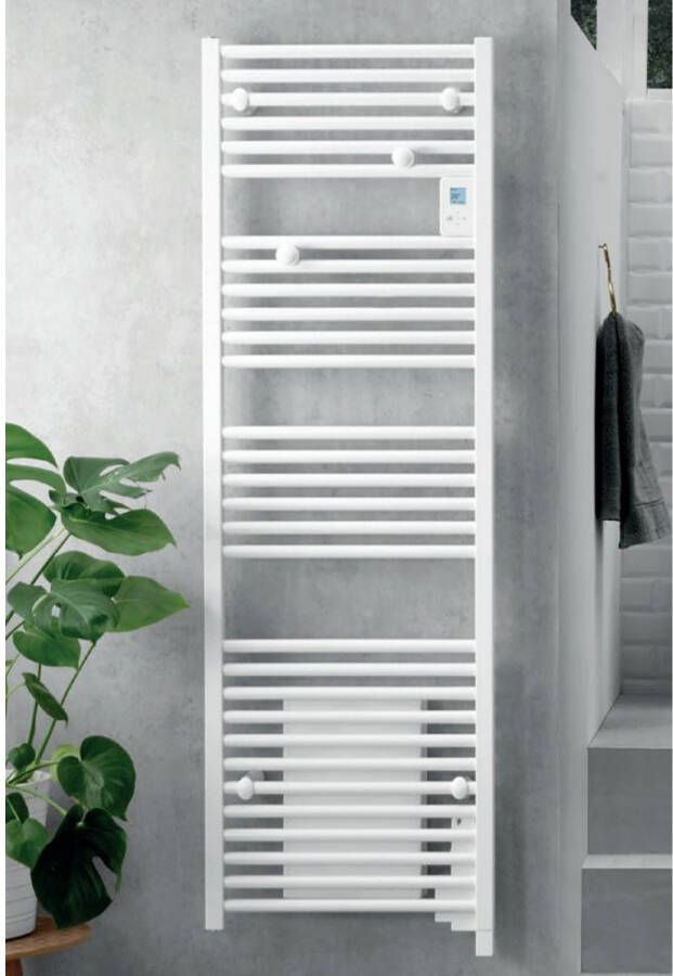 Belrad Handdoekradiator | 159x50 cm | Elektrisch | Thermostaat programeerbaar | 1750 watt | Wit